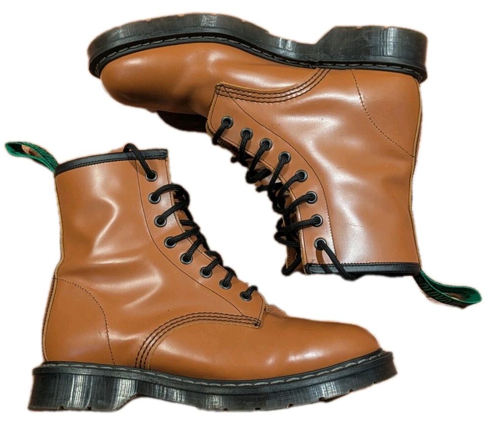 Solovair Made In England Brown 8 Eye Derby Boots UK 7 US Mens 8 Womens 9